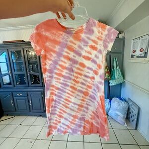 Crewcuts Tie-Dye Kids Dress - Pink, Purple, and White